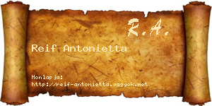 Reif Antonietta névjegykártya
